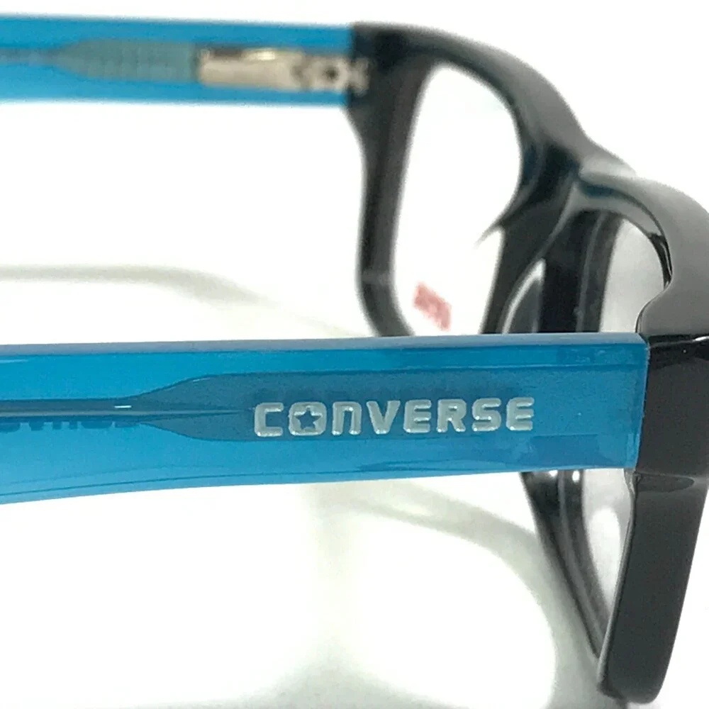 Converse Kids Eyeglasses Frames K003 BLACK Blue Rectangular Full Rim 45-16-130